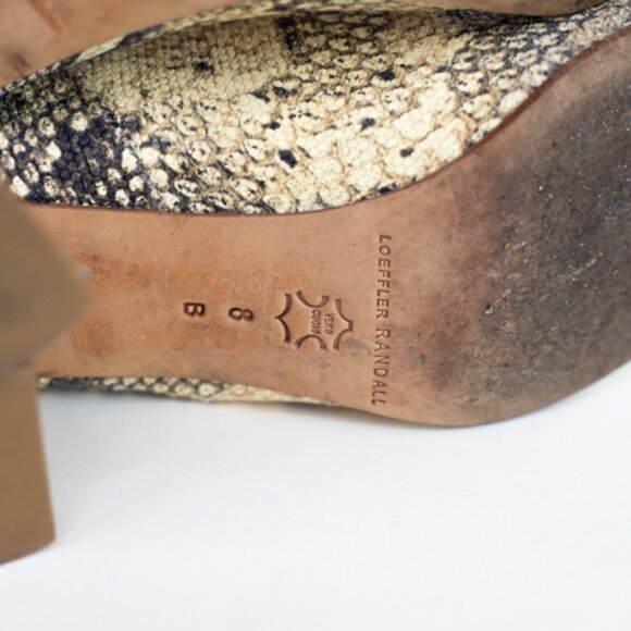 Loeffler Randal Greer Leather Ankle Boot Python Snake Print Size 8 - Picture 10 of 12